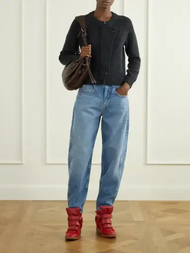Isabel Marant Bekett Leather-trimmed Suede Wedge Sneakers | Thumbnail 4 Isabel Marant Bekett Leather-trimmed Suede Wedge Sneakers | Thumbnail 4