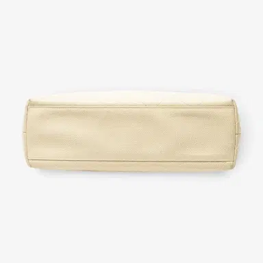 Chanel Chanel CC Ivory/Brown Calf Leather Wood Handle Tote by The Solist | Thumbnail 6 Chanel Chanel CC Ivory/Brown Calf Leather Wood Handle Tote by The Solist | Thumbnail 6