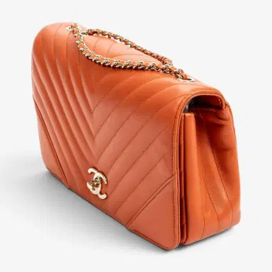 Chanel Chanel Orange Calf Leather Small Statement Flap Bag by The Solist | Thumbnail 2 Chanel Chanel Orange Calf Leather Small Statement Flap Bag by The Solist | Thumbnail 2