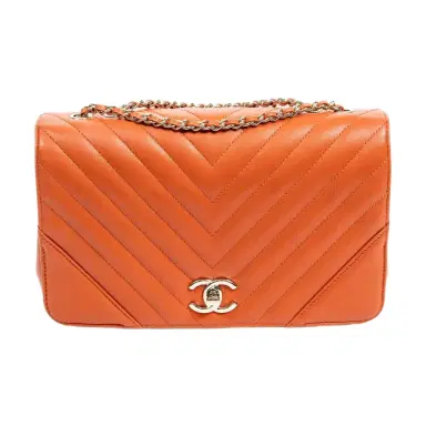 Chanel Chanel Orange Calf Leather Small Statement Flap Bag by The Solist | Thumbnail 1 Chanel Chanel Orange Calf Leather Small Statement Flap Bag by The Solist | Thumbnail 1