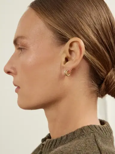 David Yurman Dy Mercer® 18-karat Gold Diamond Hoop Earrings | Thumbnail 2 David Yurman Dy Mercer® 18-karat Gold Diamond Hoop Earrings | Thumbnail 2
