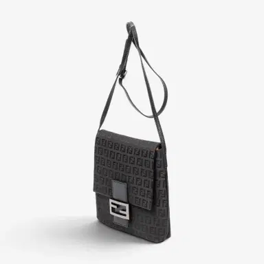 Fendi Fendi Black Canvas Small Flap Crossbody Bag by The Solist | Thumbnail 2 Fendi Fendi Black Canvas Small Flap Crossbody Bag by The Solist | Thumbnail 2