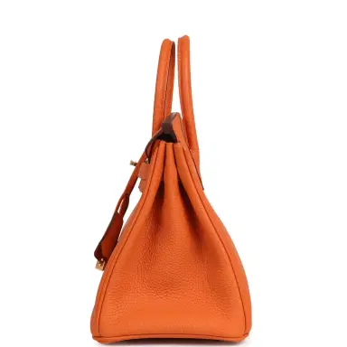 HERMÈS Hermes Birkin 25 Orange Togo Gold Hardware | Thumbnail 4 HERMÈS Hermes Birkin 25 Orange Togo Gold Hardware | Thumbnail 4