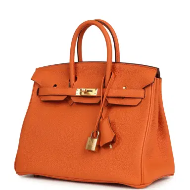 HERMÈS Hermes Birkin 25 Orange Togo Gold Hardware | Thumbnail 5 HERMÈS Hermes Birkin 25 Orange Togo Gold Hardware | Thumbnail 5