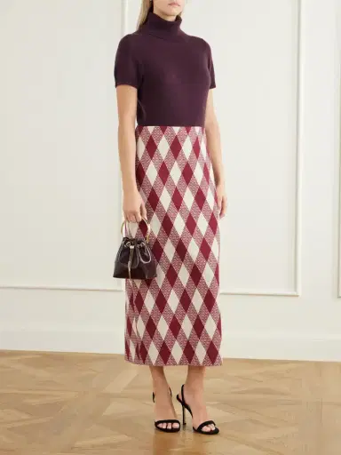 Oscar de la Renta Argyle Wool-blend Midi Skirt | Thumbnail 2 Oscar de la Renta Argyle Wool-blend Midi Skirt | Thumbnail 2