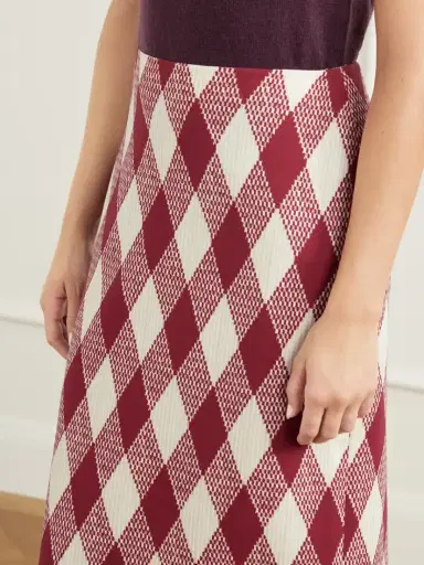 Oscar de la Renta Argyle Wool-blend Midi Skirt | Thumbnail 4 Oscar de la Renta Argyle Wool-blend Midi Skirt | Thumbnail 4