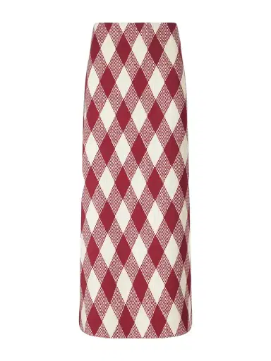 Oscar de la Renta Argyle Wool-blend Midi Skirt | Thumbnail 1 Oscar de la Renta Argyle Wool-blend Midi Skirt | Thumbnail 1