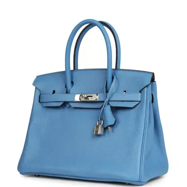 HERMÈS Hermes Birkin 30 Bleu Paradise Clemence Palladium Hardware | Thumbnail 5 HERMÈS Hermes Birkin 30 Bleu Paradise Clemence Palladium Hardware | Thumbnail 5