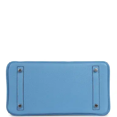 HERMÈS Hermes Birkin 30 Bleu Paradise Clemence Palladium Hardware | Thumbnail 6 HERMÈS Hermes Birkin 30 Bleu Paradise Clemence Palladium Hardware | Thumbnail 6