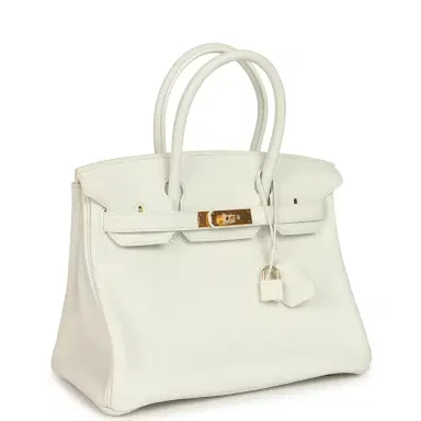 HERMÈS Hermès Birkin 30 White Clemence Gold Hardware | Thumbnail 2 HERMÈS Hermès Birkin 30 White Clemence Gold Hardware | Thumbnail 2