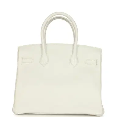 HERMÈS Hermès Birkin 30 White Clemence Gold Hardware | Thumbnail 4 HERMÈS Hermès Birkin 30 White Clemence Gold Hardware | Thumbnail 4