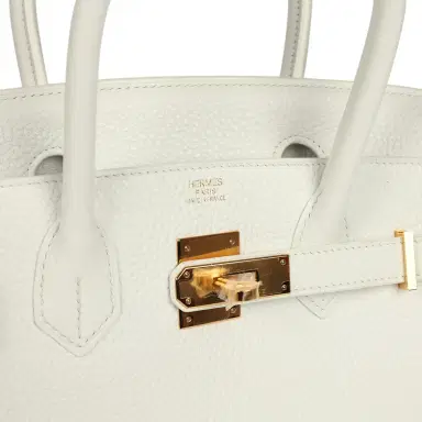 HERMÈS Hermès Birkin 30 White Clemence Gold Hardware | Thumbnail 7 HERMÈS Hermès Birkin 30 White Clemence Gold Hardware | Thumbnail 7
