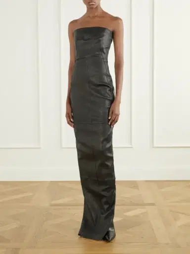 Rick Owens Athena Paneled Leather-blend Maxi Dress | Thumbnail 2 Rick Owens Athena Paneled Leather-blend Maxi Dress | Thumbnail 2
