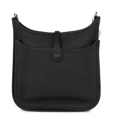 HERMÈS Hermes Evelyne 23 Black Clemence Gold Hardware | Thumbnail 4 HERMÈS Hermes Evelyne 23 Black Clemence Gold Hardware | Thumbnail 4