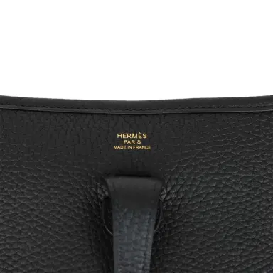 HERMÈS Hermes Evelyne 23 Black Clemence Gold Hardware | Thumbnail 7 HERMÈS Hermes Evelyne 23 Black Clemence Gold Hardware | Thumbnail 7