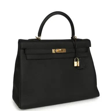 HERMÈS Hermes Kelly Retourne 35 Black Togo Gold Hardware | Thumbnail 2 HERMÈS Hermes Kelly Retourne 35 Black Togo Gold Hardware | Thumbnail 2