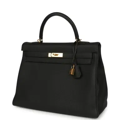 HERMÈS Hermes Kelly Retourne 35 Black Togo Gold Hardware | Thumbnail 5 HERMÈS Hermes Kelly Retourne 35 Black Togo Gold Hardware | Thumbnail 5