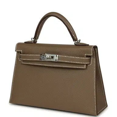 HERMÈS Hermes Kelly Sellier 20 Etoupe Epsom Palladium Hardware | Thumbnail 5 HERMÈS Hermes Kelly Sellier 20 Etoupe Epsom Palladium Hardware | Thumbnail 5
