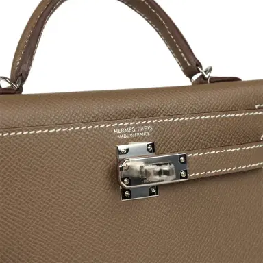 HERMÈS Hermes Kelly Sellier 20 Etoupe Epsom Palladium Hardware | Thumbnail 7 HERMÈS Hermes Kelly Sellier 20 Etoupe Epsom Palladium Hardware | Thumbnail 7