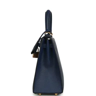HERMÈS Hermes Kelly Sellier 25 Bleu Navy Epsom Gold Hardware | Thumbnail 4 HERMÈS Hermes Kelly Sellier 25 Bleu Navy Epsom Gold Hardware | Thumbnail 4