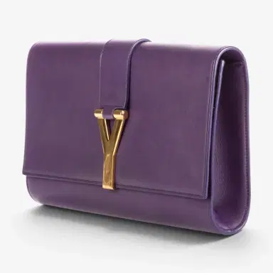 Yves Saint Laurent Yves Saint Laurent Classic Y Line Purple Calf Leather Clutch by The Solist | Thumbnail 2 Yves Saint Laurent Yves Saint Laurent Classic Y Line Purple Calf Leather Clutch by The Solist | Thumbnail 2