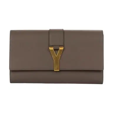 Yves Saint Laurent Yves Saint Laurent Classic Y Line Taupe Calf Leather Clutch by The Solist | Thumbnail 1 Yves Saint Laurent Yves Saint Laurent Classic Y Line Taupe Calf Leather Clutch by The Solist | Thumbnail 1