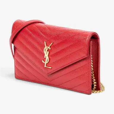 Yves Saint Laurent Yves Saint Laurent Red Calf Leather Envelope Chain Wallet by The Solist | Thumbnail 2 Yves Saint Laurent Yves Saint Laurent Red Calf Leather Envelope Chain Wallet by The Solist | Thumbnail 2