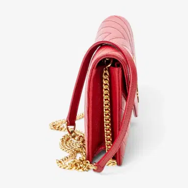 Yves Saint Laurent Yves Saint Laurent Red Calf Leather Envelope Chain Wallet by The Solist | Thumbnail 4 Yves Saint Laurent Yves Saint Laurent Red Calf Leather Envelope Chain Wallet by The Solist | Thumbnail 4