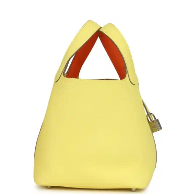 HERMÈS Hermes Picotin Lock Eclat 18 Limoncello Clemence and Orange Swift Palladium Hardware | Thumbnail 3 HERMÈS Hermes Picotin Lock Eclat 18 Limoncello Clemence and Orange Swift Palladium Hardware | Thumbnail 3