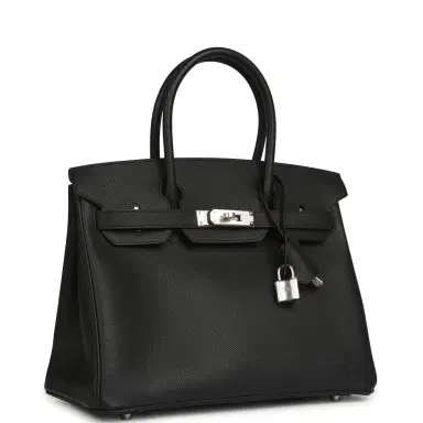 HERMÈS Hermes Special Order (HSS) Birkin 30 Black Verso Epsom Palladium Hardware | Thumbnail 2 HERMÈS Hermes Special Order (HSS) Birkin 30 Black Verso Epsom Palladium Hardware | Thumbnail 2