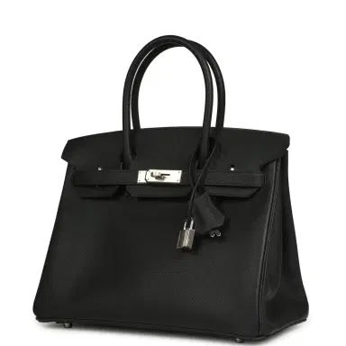 HERMÈS Hermes Special Order (HSS) Birkin 30 Black Verso Epsom Palladium Hardware | Thumbnail 5 HERMÈS Hermes Special Order (HSS) Birkin 30 Black Verso Epsom Palladium Hardware | Thumbnail 5