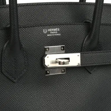 HERMÈS Hermes Special Order (HSS) Birkin 30 Black Verso Epsom Palladium Hardware | Thumbnail 7 HERMÈS Hermes Special Order (HSS) Birkin 30 Black Verso Epsom Palladium Hardware | Thumbnail 7