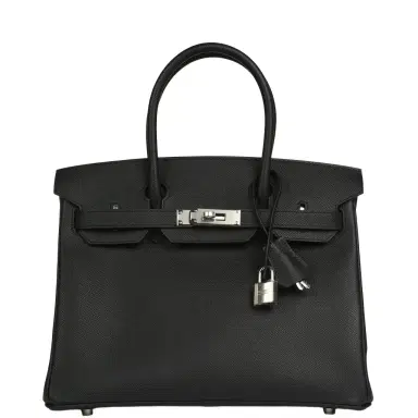 HERMÈS Hermes Special Order (HSS) Birkin 30 Black Verso Epsom Palladium Hardware | Thumbnail 1 HERMÈS Hermes Special Order (HSS) Birkin 30 Black Verso Epsom Palladium Hardware | Thumbnail 1