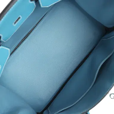 HERMÈS Pre-owned Hermes Birkin 35 Blue Jean Togo Palladium Hardware | Thumbnail 8 HERMÈS Pre-owned Hermes Birkin 35 Blue Jean Togo Palladium Hardware | Thumbnail 8