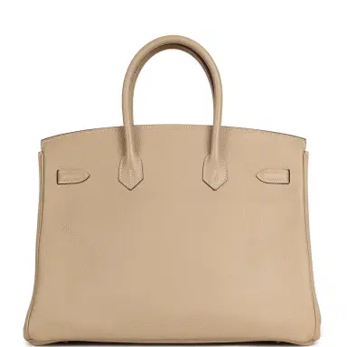 HERMÈS Pre-owned Hermes Birkin 35 Gris Tourterelle Clemence Gold Hardware | Thumbnail 4 HERMÈS Pre-owned Hermes Birkin 35 Gris Tourterelle Clemence Gold Hardware | Thumbnail 4