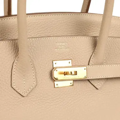HERMÈS Pre-owned Hermes Birkin 35 Gris Tourterelle Clemence Gold Hardware | Thumbnail 7 HERMÈS Pre-owned Hermes Birkin 35 Gris Tourterelle Clemence Gold Hardware | Thumbnail 7