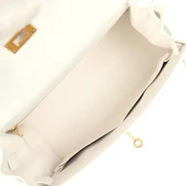 HERMÈS Pre-owned Hermes Special Order (HSS) Kelly Sellier 28 White Epsom Brushed Gold Hardware | Thumbnail 8 HERMÈS Pre-owned Hermes Special Order (HSS) Kelly Sellier 28 White Epsom Brushed Gold Hardware | Thumbnail 8
