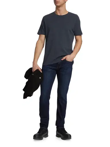 Frame Men's Duo Fold Short-Sleeve T-Shirt - Heather Dark Blue - Size Small | Thumbnail 2 Frame Men's Duo Fold Short-Sleeve T-Shirt - Heather Dark Blue - Size Small | Thumbnail 2