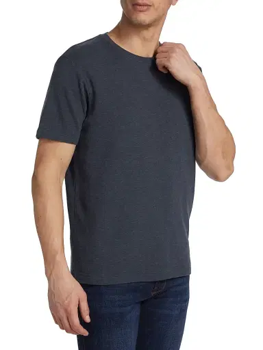 Frame Men's Duo Fold Short-Sleeve T-Shirt - Heather Dark Blue - Size Small | Thumbnail 4 Frame Men's Duo Fold Short-Sleeve T-Shirt - Heather Dark Blue - Size Small | Thumbnail 4
