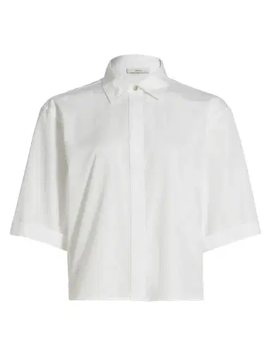 Vince Women's Canvas Tape Button-Front Shirt - Optic White | Thumbnail 1 Vince Women's Canvas Tape Button-Front Shirt - Optic White | Thumbnail 1