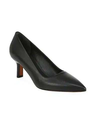 Vince Women's Paris 50MM Leather Kitten-Heel Pumps - Black | Thumbnail 2 Vince Women's Paris 50MM Leather Kitten-Heel Pumps - Black | Thumbnail 2
