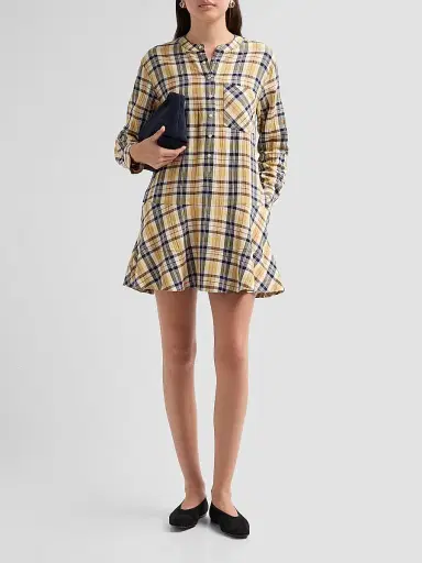 Veronica Beard Women's Corin Plaid Cotton-Blend Minidress - Acorn Multi | Thumbnail 2 Veronica Beard Women's Corin Plaid Cotton-Blend Minidress - Acorn Multi | Thumbnail 2