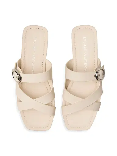 Stuart Weitzman Women's Villa Leather Sandals - Linen | Thumbnail 4 Stuart Weitzman Women's Villa Leather Sandals - Linen | Thumbnail 4
