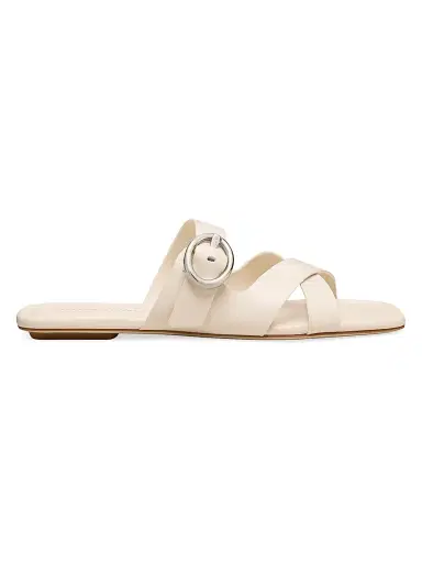 Stuart Weitzman Women's Villa Leather Sandals - Linen | Thumbnail 1 Stuart Weitzman Women's Villa Leather Sandals - Linen | Thumbnail 1