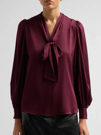 Kobi Halperin Women's Selena Stretch-Silk Tie-Front Blouse | Thumbnail 5 Kobi Halperin Women's Selena Stretch-Silk Tie-Front Blouse | Thumbnail 5