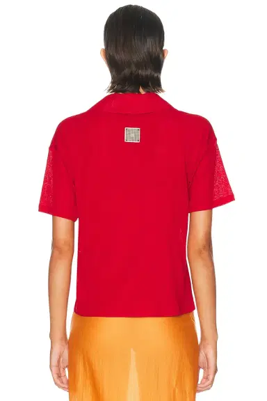 SIEDRÉS Leo Semi Sheer Polo Top | Thumbnail 4 SIEDRÉS Leo Semi Sheer Polo Top | Thumbnail 4