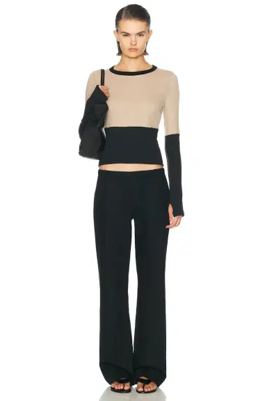 ENZA COSTA Cashmere Jersey New Classic Block Crewneck Top | Thumbnail 4 ENZA COSTA Cashmere Jersey New Classic Block Crewneck Top | Thumbnail 4