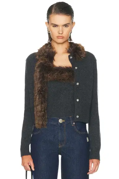 Marc Jacobs Faux Fur Lined Cardigan | Thumbnail 1 Marc Jacobs Faux Fur Lined Cardigan | Thumbnail 1
