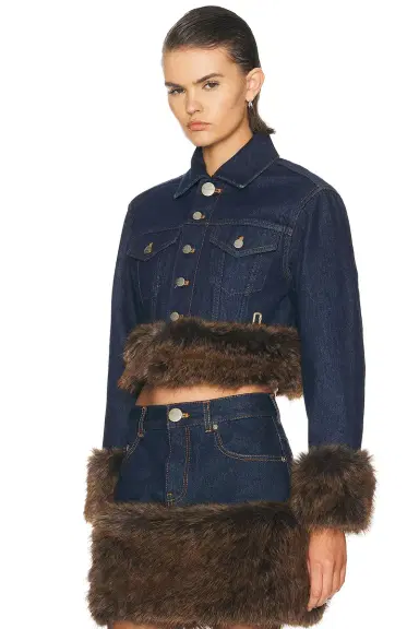 Marc Jacobs Faux Fur Shrunken Trucker | Thumbnail 2 Marc Jacobs Faux Fur Shrunken Trucker | Thumbnail 2