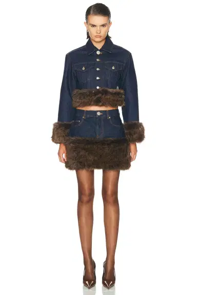 Marc Jacobs Faux Fur Shrunken Trucker | Thumbnail 4 Marc Jacobs Faux Fur Shrunken Trucker | Thumbnail 4